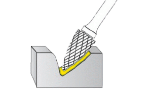 DOUBLE Cut Tree Shape (SG) Pointed End Solid Carbide Burrs - APT