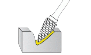 DOUBLE Cut Tree Shape (SF) Radius End Solid Carbide Burrs - APT